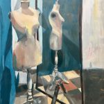 Mannequin still life oil